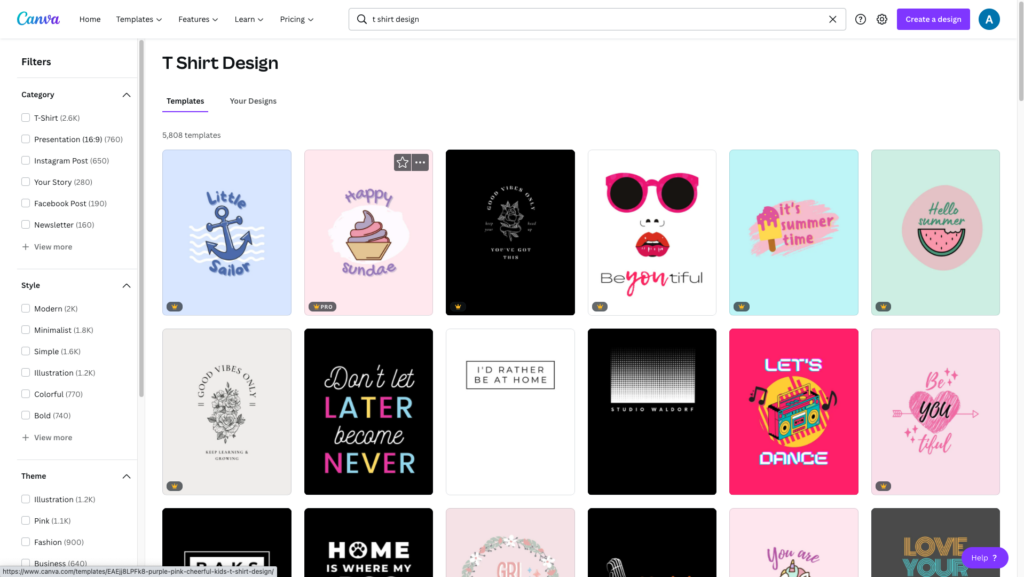 Design t shirt online - canva