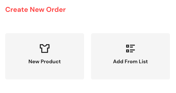 Create and order a new product or purchase from your list on Blinkstore