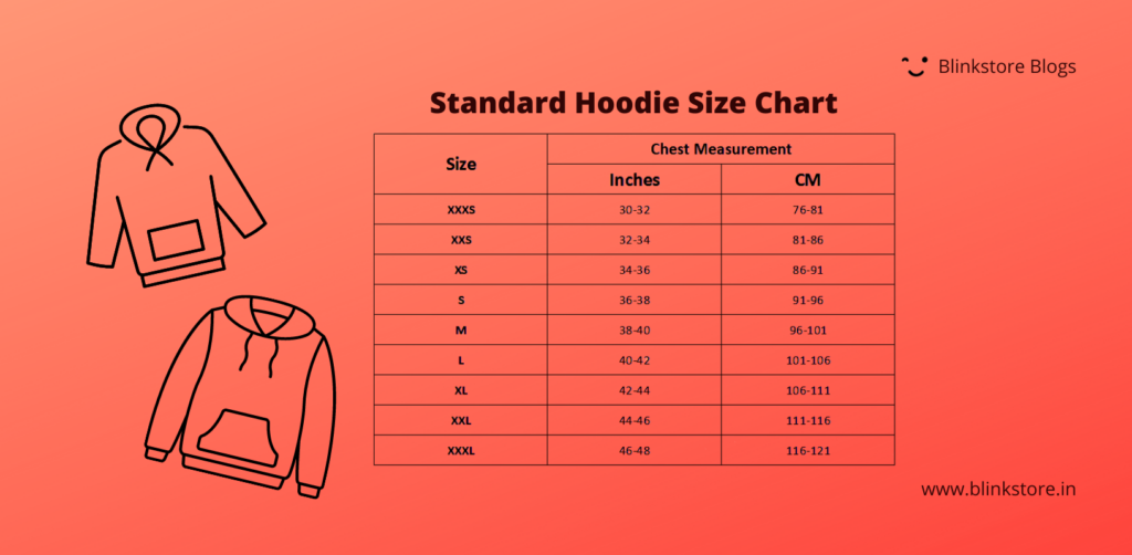 Seeking advice for Size chart meaning. I want to get a hoodie.. i but am  not sure of the sizing.. been looking every where for answer but found  none.. If i do