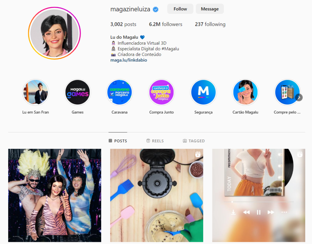 Lu does Magalu Instagram Profile | Meta Creators